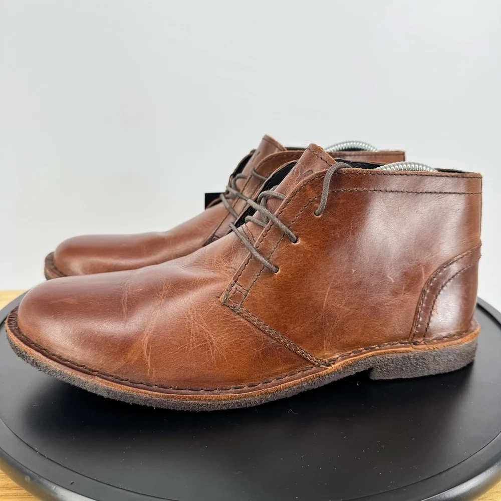 NWT Marc New York Andrew Marc Mens Brown Leather Chukka Desert Boots Mens 9